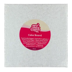 Base Cuadrada Plateada 20 cm - Funcakes