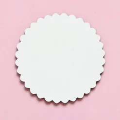 Base Redonda Blanca de Madera Ondas 2 ud 35 cm