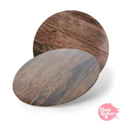 Base Redonda Madera Oscura - 20 cm x 3 mm Grosor