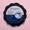 Base Redonda Negra de Madera Ondas Wave 2 ud 15 cm