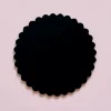 Base Redonda Negra de Madera Ondas 2 ud 25 cm