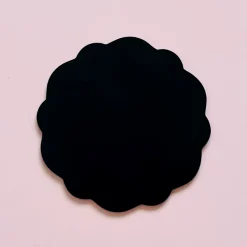 Base Redonda Negra de Madera Ondas Wave 2 ud 25 cm