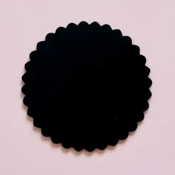 Base Redonda Negra de Madera Ondas 2 ud 30 cm