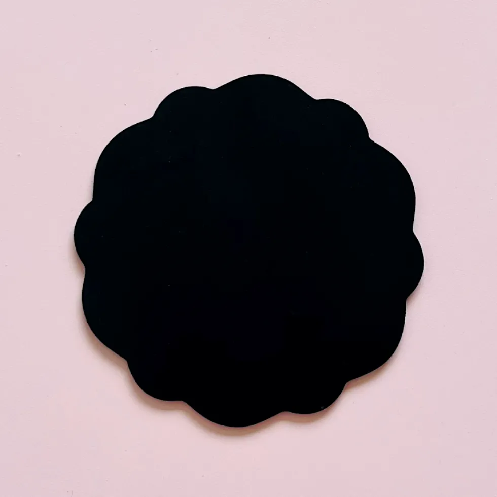 Base Redonda Negra de Madera Ondas Wave 2 ud 30 cm