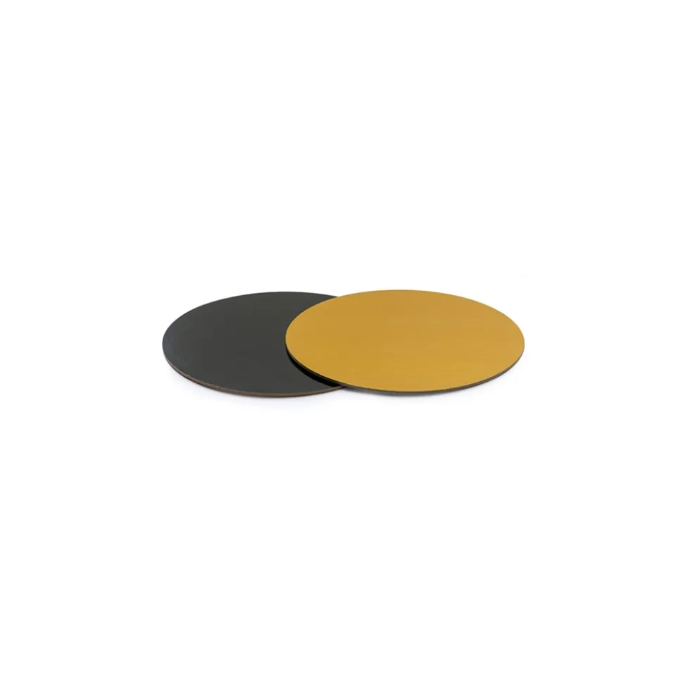 Base Rígida Redonda Negro/oro 10 cm - 10 ud - Sweetkolor