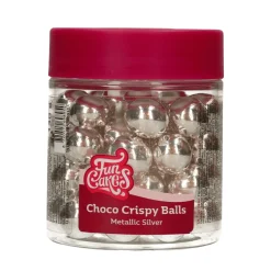 Bolas Crujientes de Chocolate Metallic Silver 130 gr - Funcakes