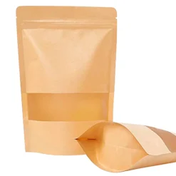 Bolsa Papel Kraft con Cierre Zip y Ventana - Mediana
