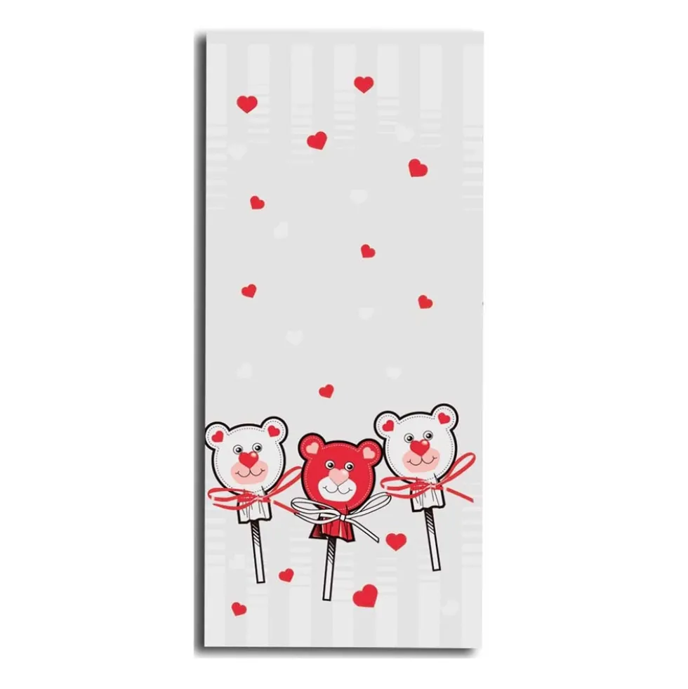 Bolsas Transparentes con Ositos y Corazones 12x25 cm - 100 uds