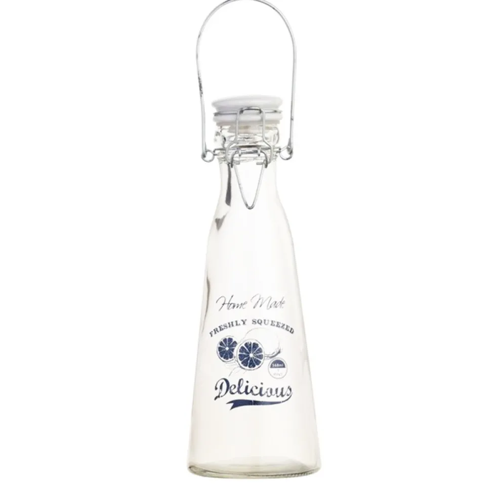 Botella de Leche de Vidrio con tapón de Cerámica 500 ml
