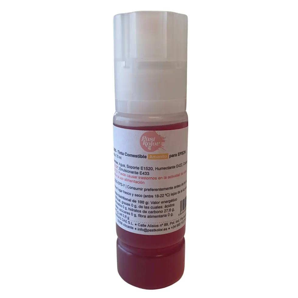 Botella de Tinta Comestible para Impresora Epson - Amarillo 70 ml