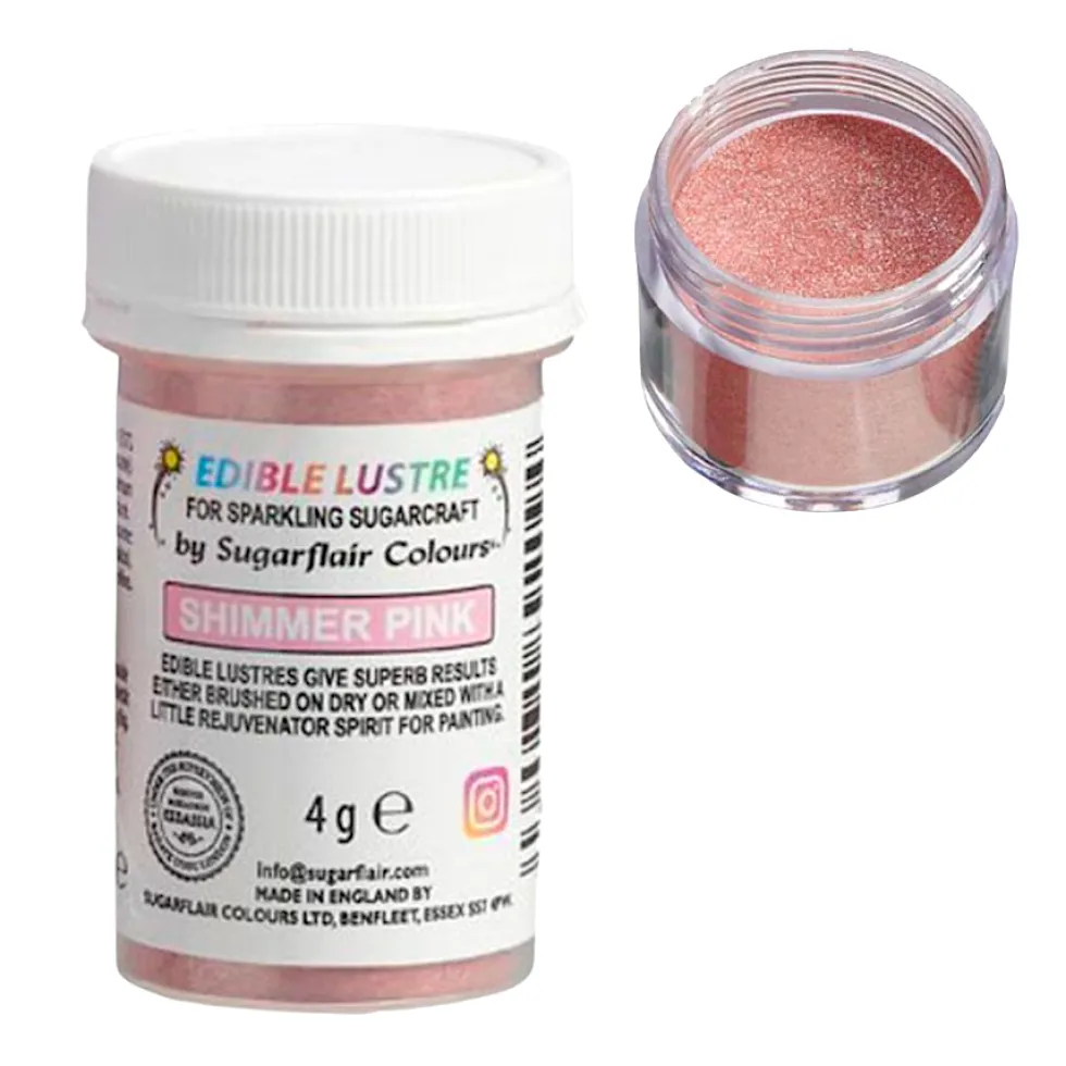 Brillo Comestible Rosa Brillante 4 gr - Sugarflair