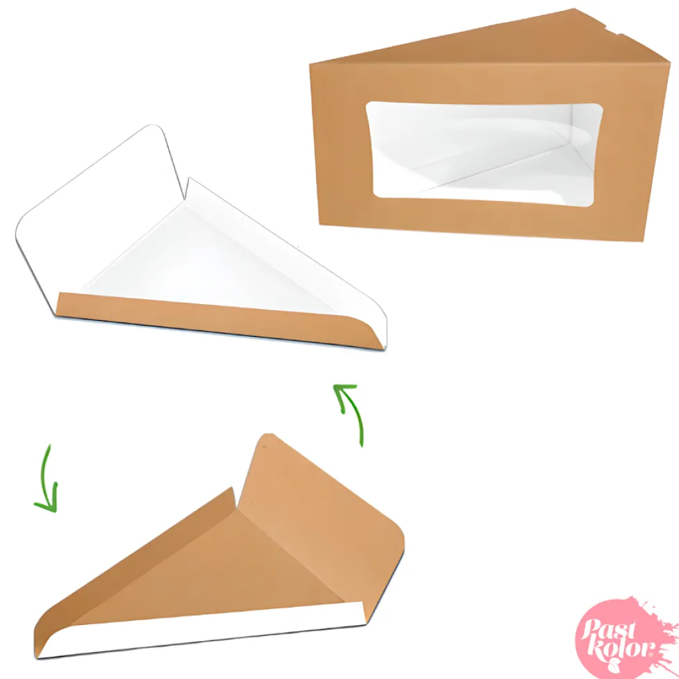 Caja + Bandeja Kraft para Porción de Tarta