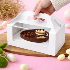 Caja Blanca con Ventana para Huevo de Pascua con Base Ajustable