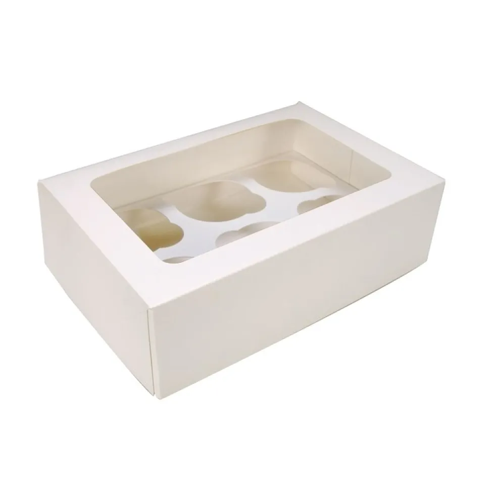 Caja para 6 Cupcakes Blancas