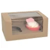 Caja para 2 Cupcakes Kraft 3 Ud