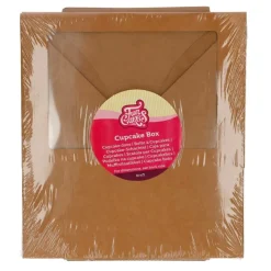 Caja para 6 Cupcakes o 12 Mini Cupcakes Kraft 3 ud - Funcakes