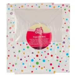 Caja para 6 Cupcakes o 12 Mini Cupcakes con Ventana Confetti 3 ud