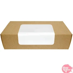 Caja para Galletas Kraft con Ventana 18 x 9 cm