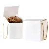 Caja para Panettone Blanca con Cuerdas 21,5 cm