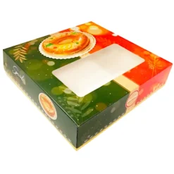 Caja para Roscon de Reyes Roja y Verde - 40 x 50 cm
