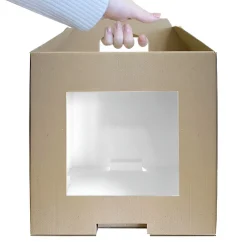 Caja para Tarta Alta Reversible (Kraft / Blanco) 28 cm x 30 cm H