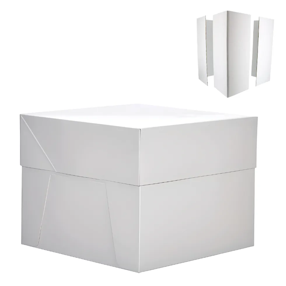 Caja para Tarta Blanca 20 cm + Extensiones 30,5 cm