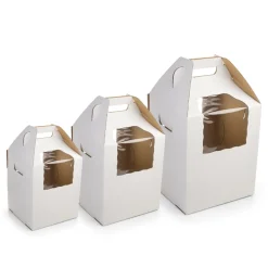 Caja para Tarta Blanca XXL con Dos Ventanas 30 x 25 cm