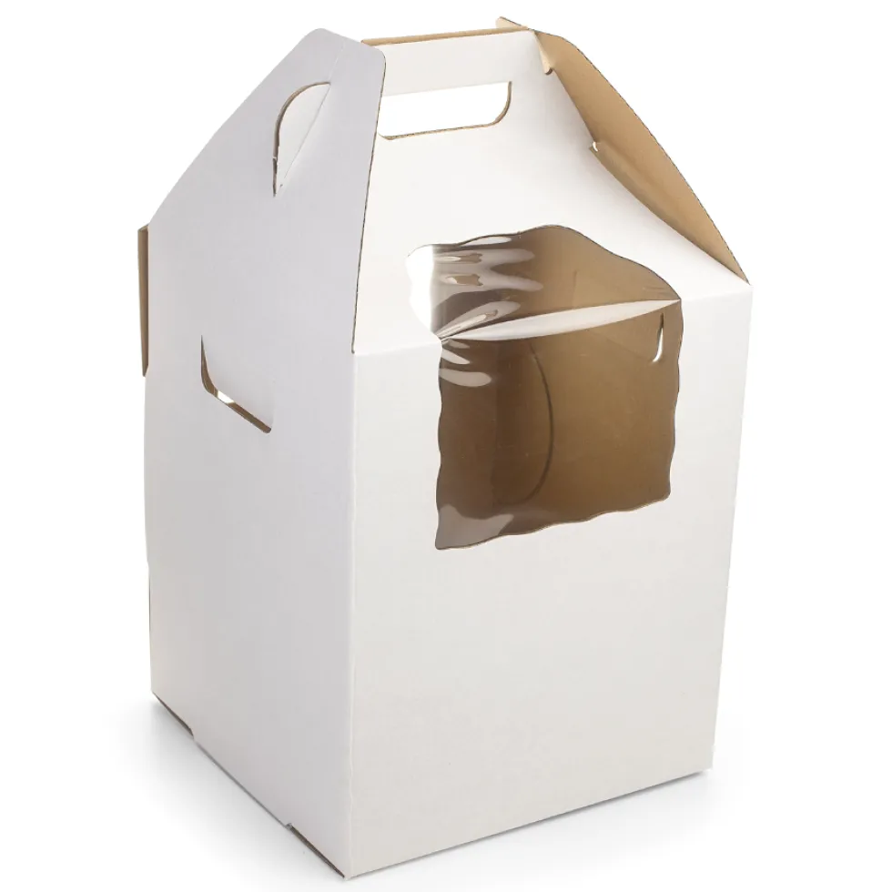 Caja para Tarta Blanca XXL con Dos Ventanas 50 x 55 cm - Pastkolor