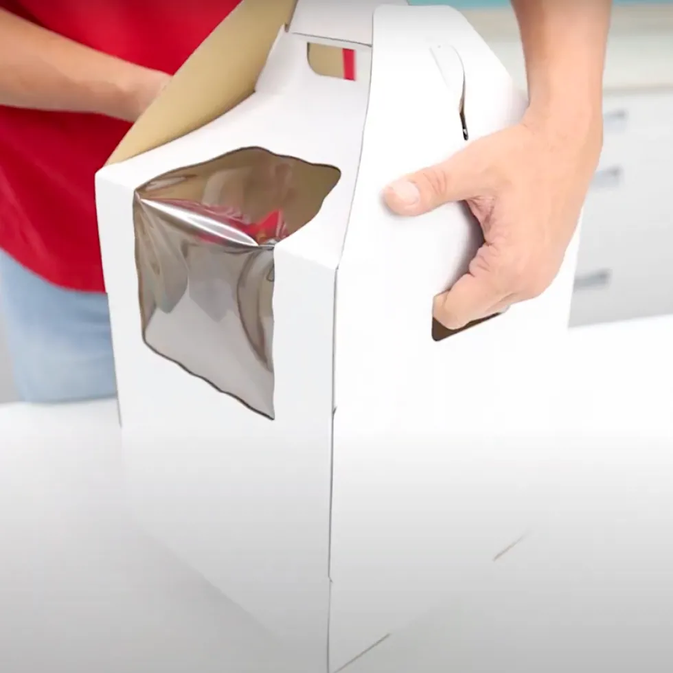 Caja para Tarta Blanca XXL con Dos Ventanas 50 x 55 cm - Pastkolor