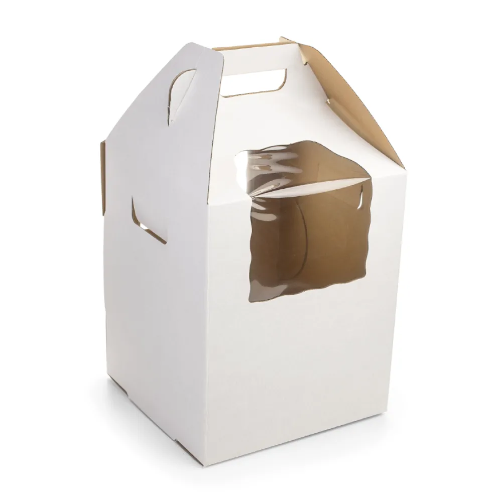 Caja para Tarta Blanca XXL con Dos Ventanas 35 x 40 cm - Pastkolor