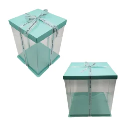Caja Para Tarta Deluxe Azul - 33,5 X 37 Cm