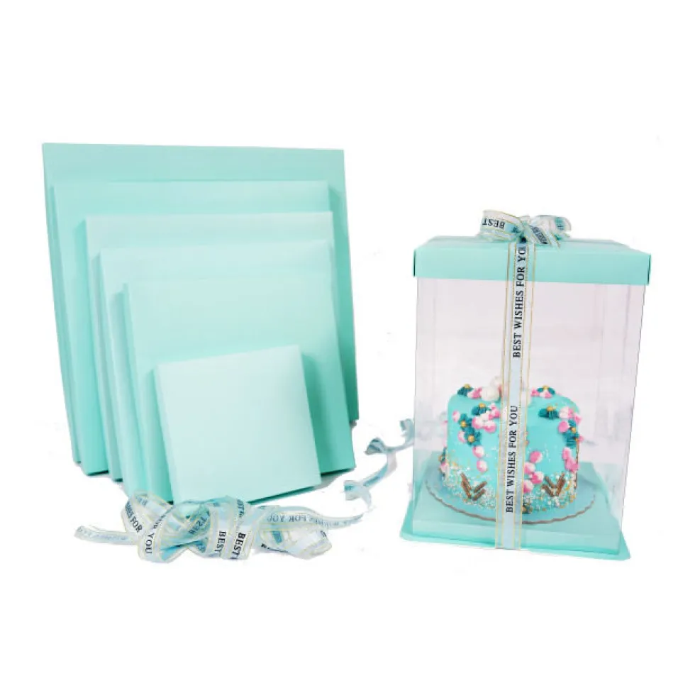 Caja Para Tarta Deluxe Azul - 38,5 X 40 Cm