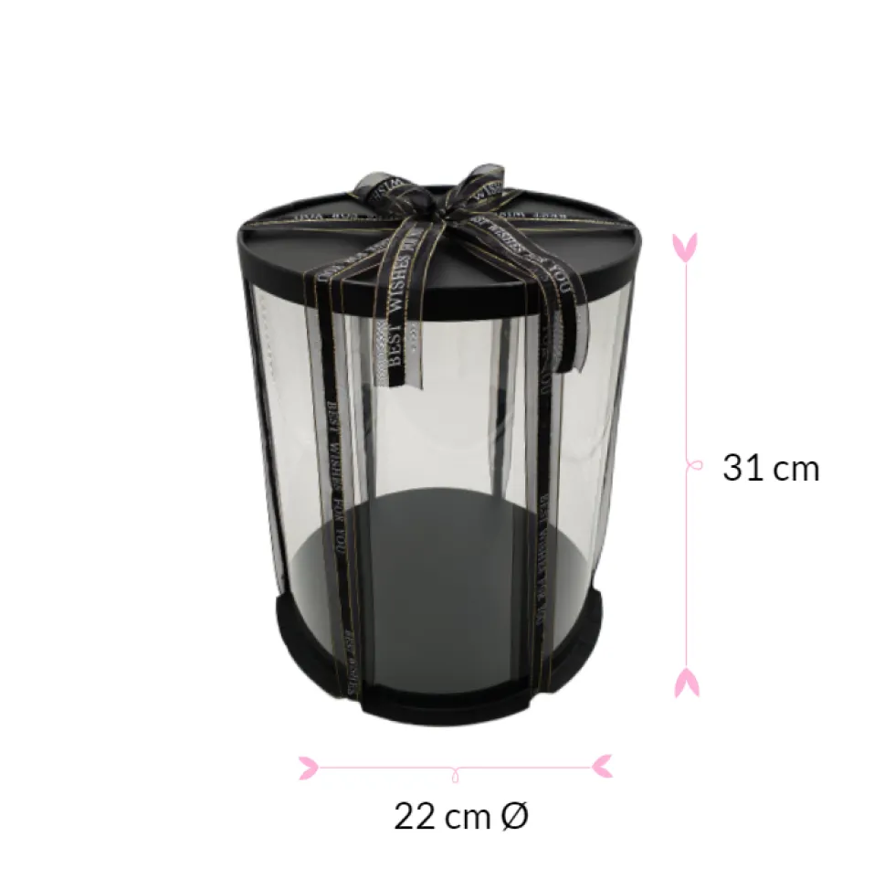 Caja para Tarta Deluxe Negra 22 x 31 cm de alto
