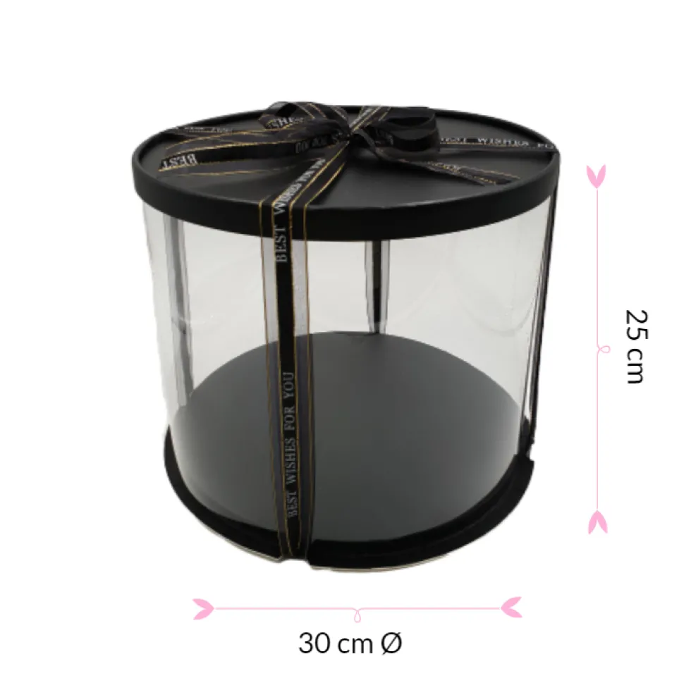 Caja para Tarta Deluxe Negra 30 x 25 cm de alto