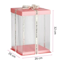 Caja para Tarta Deluxe Rosa Salmón 26 cm