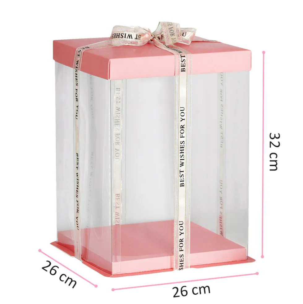 Caja para Tarta Deluxe Rosa Salmón 26 cm