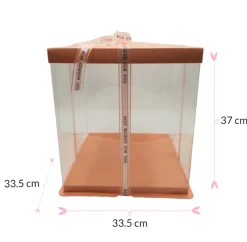 Caja Para Tarta Deluxe Rosa - 33,5 X 37 Cm
