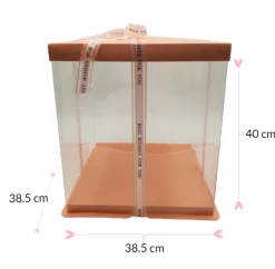 Caja Para Tarta Deluxe Rosa - 38,5 X 40 Cm