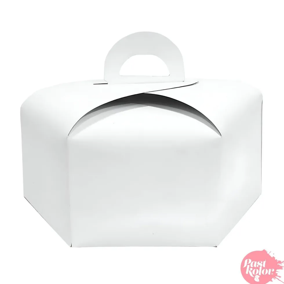 Caja para Tarta Hexagonal Blanca con Asa 37 cm - Pastkolor