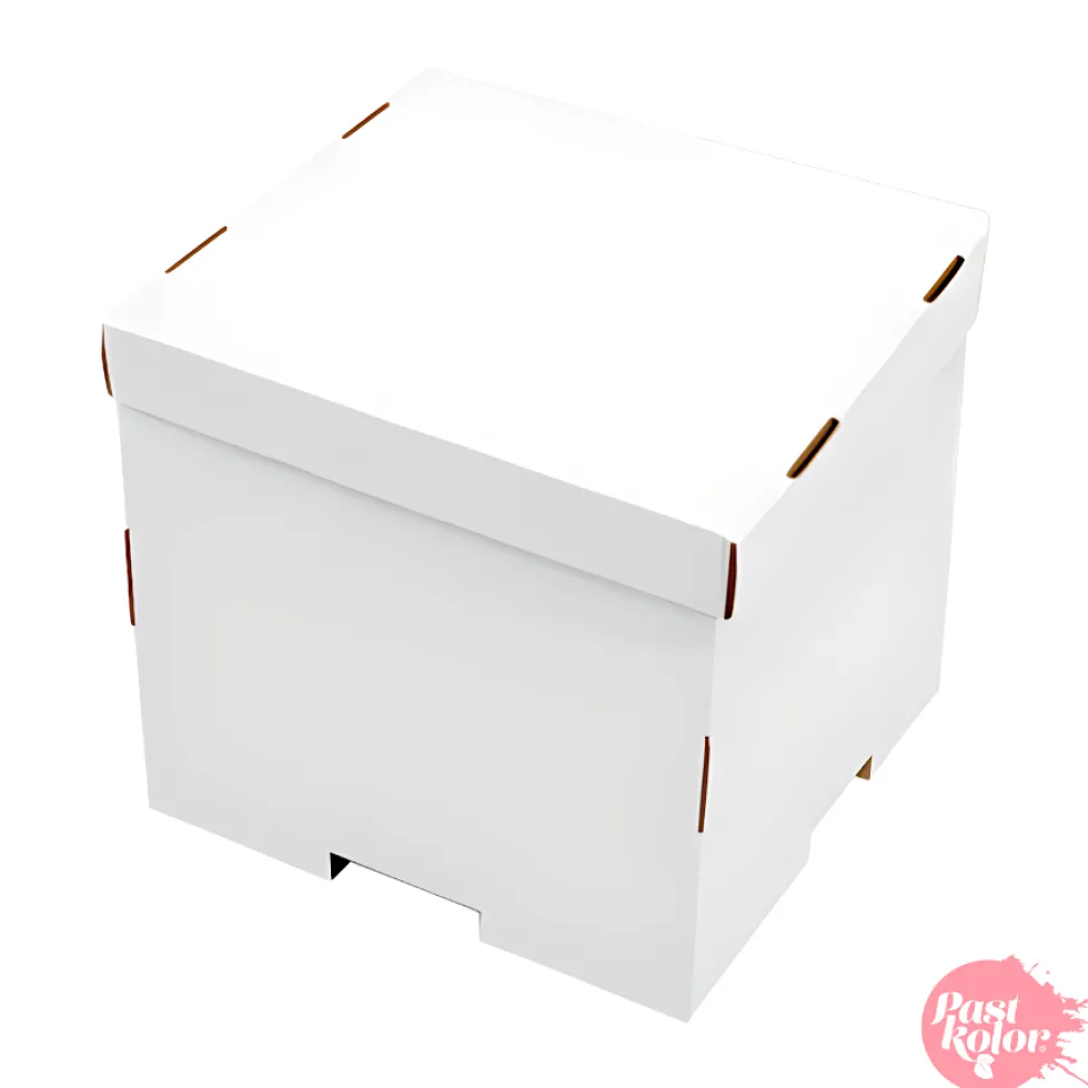 Caja para Tarta Reversible Blanca y Kraft - 28 x 30 cm
