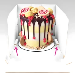 Caja para Tarta Reversible Blanca y Kraft - 34 x 35 cm