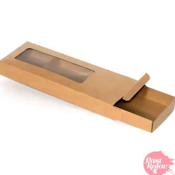 Caja para Turrón Kraft con Ventana - 25,5 Cm