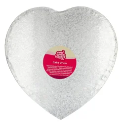 Cake drum corazón plateado 27,9 cm Funcakes