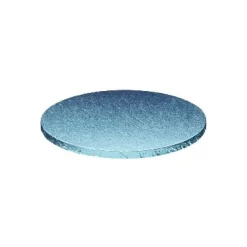 Cake drum redondo celeste metalizado 20cm