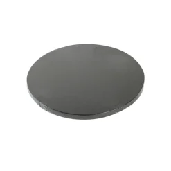 Cake Drum Redondo Negro Metalizado 25 cm x 1,2 cm