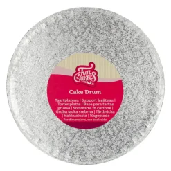 Cake Drum Redondo Plateado Funcakes - 25 cm