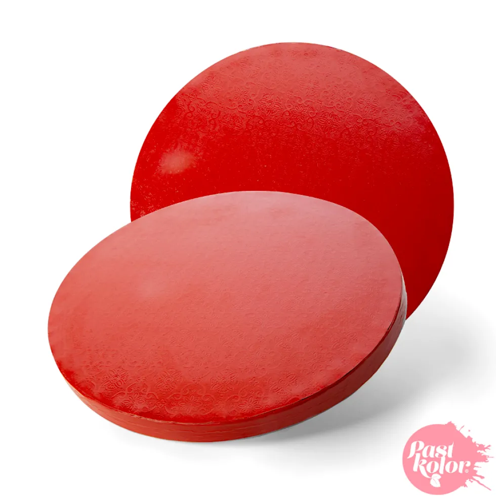 Cake Drum Redondo Rojo 35 cm x 12 mm Grosor - Pastkolor