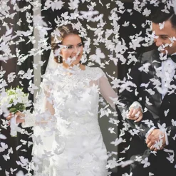 Cañón de Confetti Mariposas Blancas 40 cm