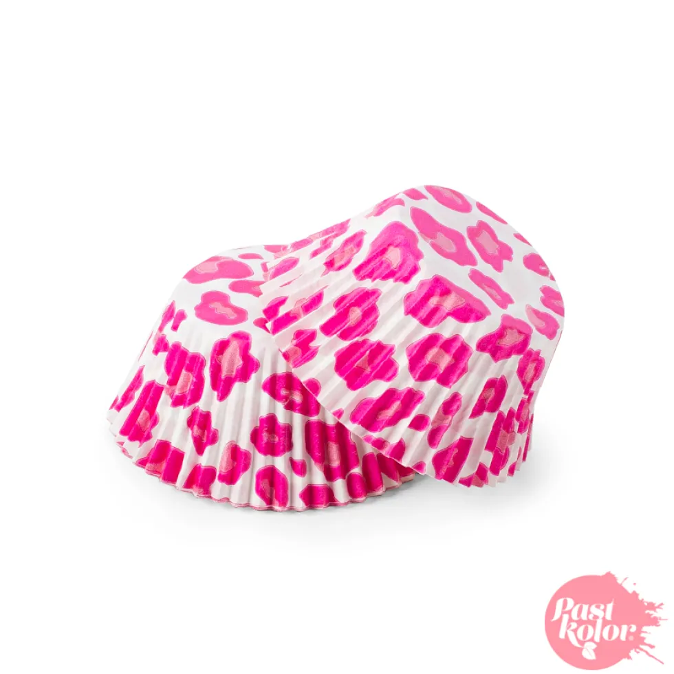 Capsulas Cupcake Leopardo Rosa - 30 Unidades