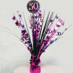Centro de Mesa 50 Años Pink Sparkling 46 cm